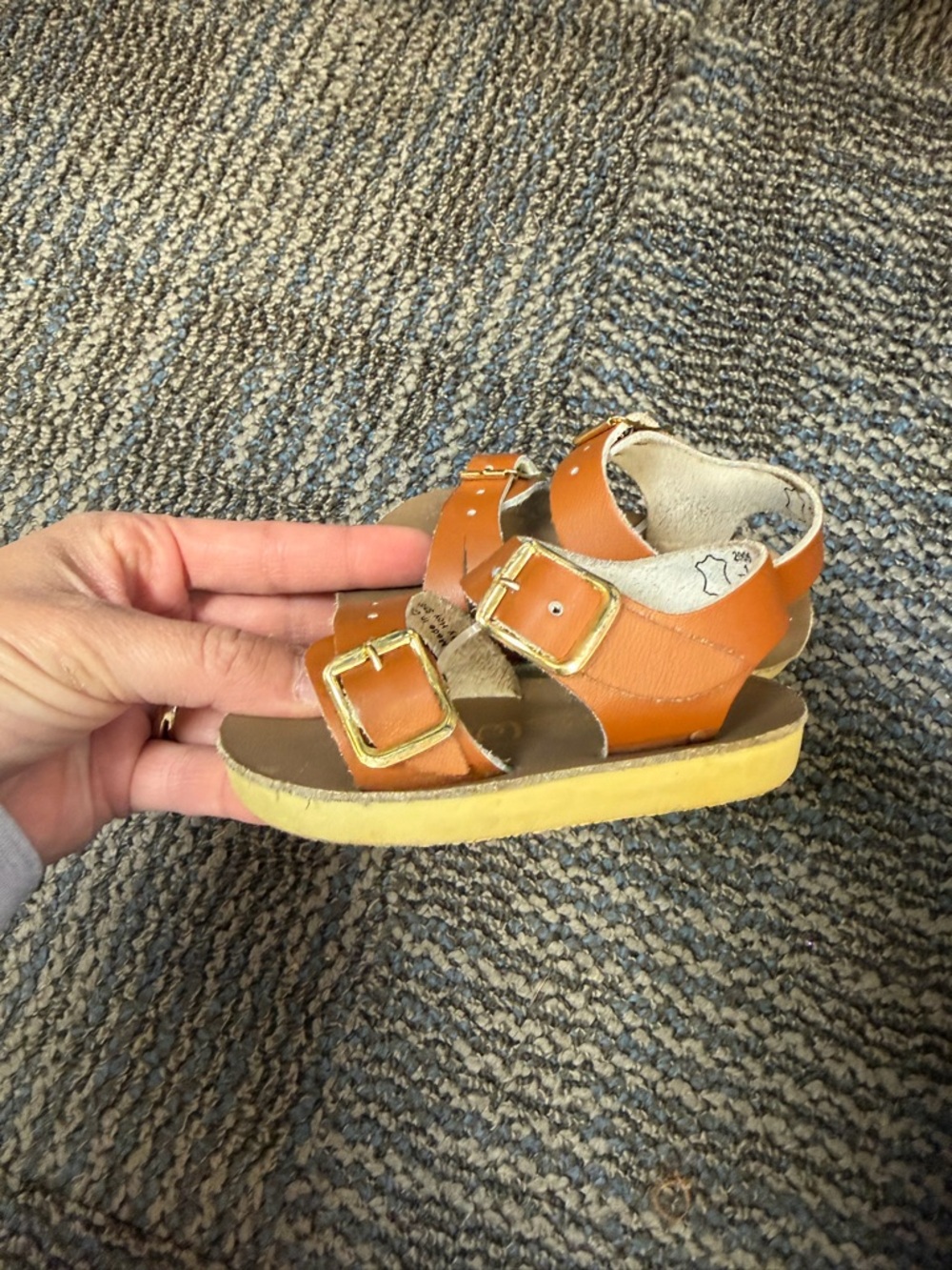 Kids Tan Leather Buckle Sandals - Comfortable Summer Shoes